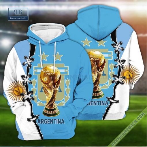 Argentina Flag National Soccer Team World Cup 2022 3D Hoodie T-Shirt