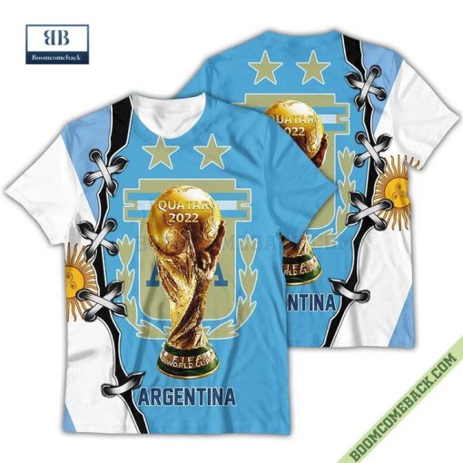 Argentina Flag National Soccer Team World Cup 2022 3D Hoodie T-Shirt