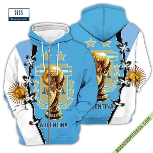 Argentina Flag National Soccer Team World Cup 2022 3D Hoodie T-Shirt