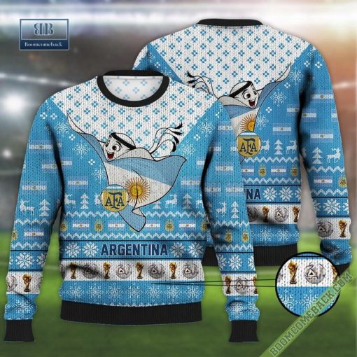 Argentina World Cup 2022 Mascot Ugly Christmas Sweater Hoodie T-Shirt