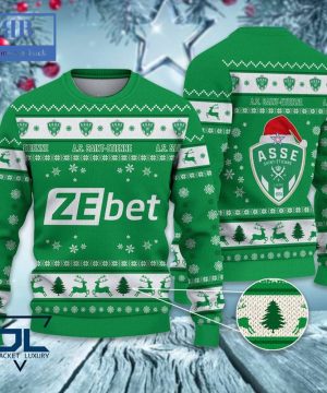 AS Saint-Etienne Santa Hat Ugly Christmas Sweater