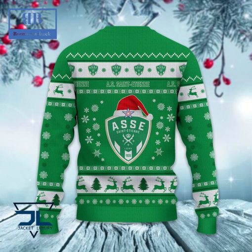 AS Saint-Etienne Santa Hat Ugly Christmas Sweater