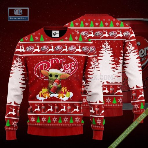 Baby Yoda Hug Dr Pepper Ugly Christmas Sweater