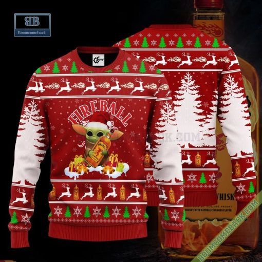 Baby Yoda Hug Fireball Ugly Christmas Sweater