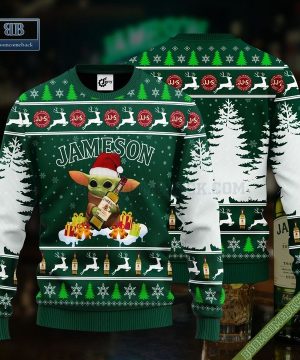 Baby Yoda Hug Jameson Ugly Christmas Sweater