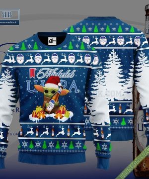 Baby Yoda Hug Michelob Ultra Ugly Christmas Sweater