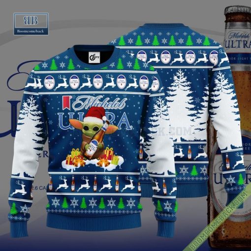 Baby Yoda Hug Michelob Ultra Ugly Christmas Sweater