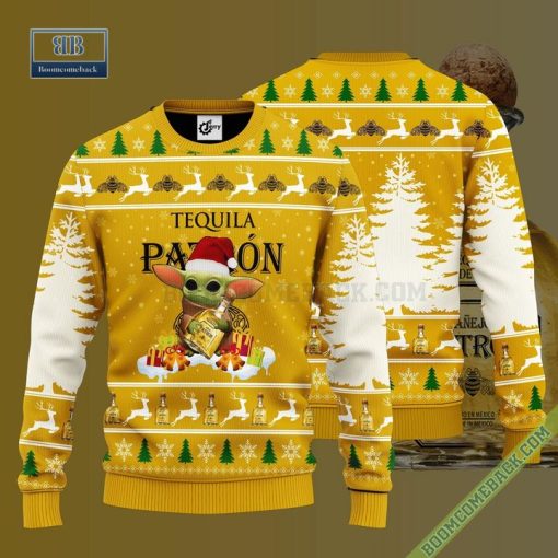 Baby Yoda Hug Tequila Patron Ugly Christmas Sweater