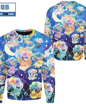 balloon eevee pokemon anime christmas 3d sweatshirt 3 UxqLV