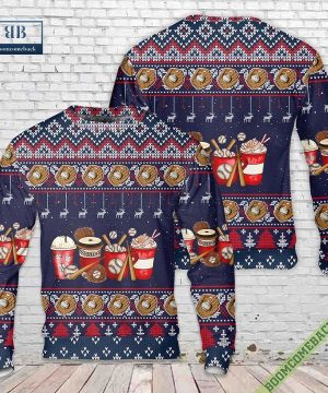 Baseball Coffee Drink Ugly Christmas Sweater