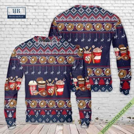 Baseball Coffee Drink Ugly Christmas Sweater