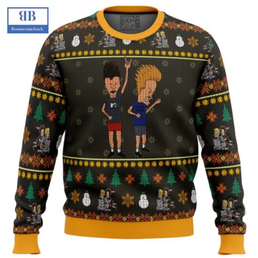 Beavis And Butt-Head Rock On Ugly Christmas Sweater