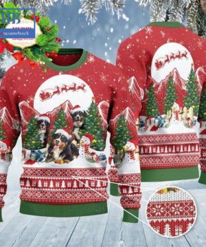 Bernese Mountain Christmas Tree Snowman Ugly Christmas Sweater