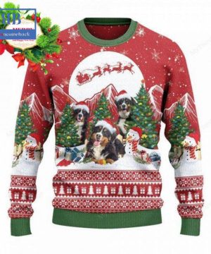 Bernese Mountain Christmas Tree Snowman Ugly Christmas Sweater