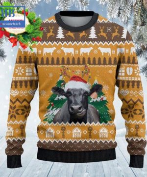 Black Angus Christmas On The Farm Ugly Christmas Sweater