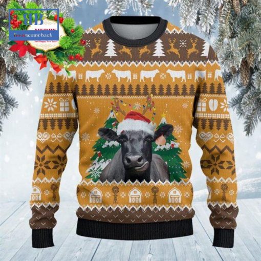 Black Angus Christmas On The Farm Ugly Christmas Sweater