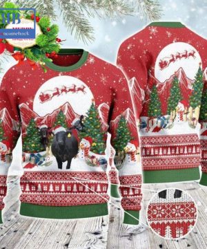 Black Angus Christmas Tree Snowman Style 2 Ugly Christmas Sweater