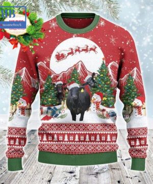 Black Angus Christmas Tree Snowman Style 2 Ugly Christmas Sweater