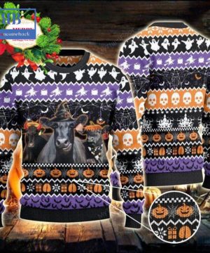 Black Angus Halloween Night Ugly Christmas Sweater