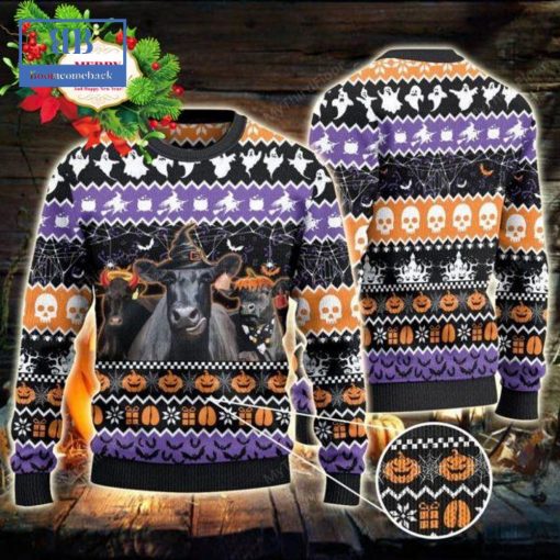 Black Angus Halloween Night Ugly Christmas Sweater