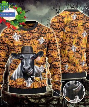 Black Angus Halloween Pumpkin Ugly Christmas Sweater