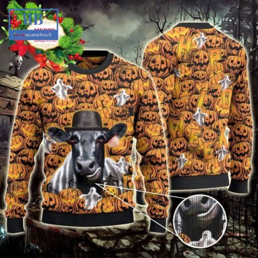 Black Angus Halloween Pumpkin Ugly Christmas Sweater