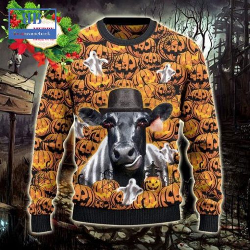 Black Angus Halloween Pumpkin Ugly Christmas Sweater