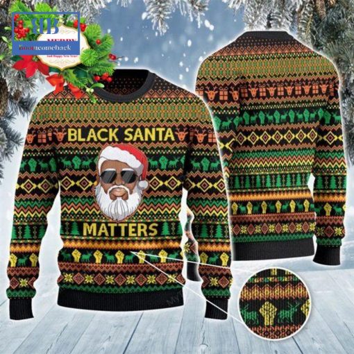 Black Santa Matters Ugly Christmas Sweater