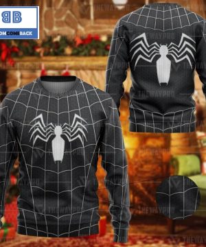 Black Spider Man Custom Imitation Knitted Christmas 3d Sweater