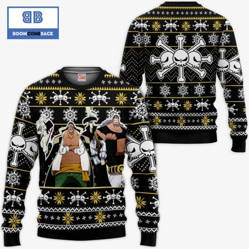 Blackbeard Pirates One Piece Anime Christmas 3D Sweater