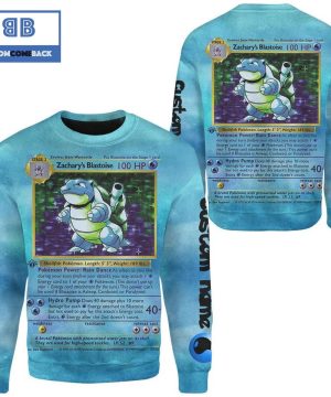 Blastoise Custom Name Pokemon Anime Christmas 3D Sweatshirt