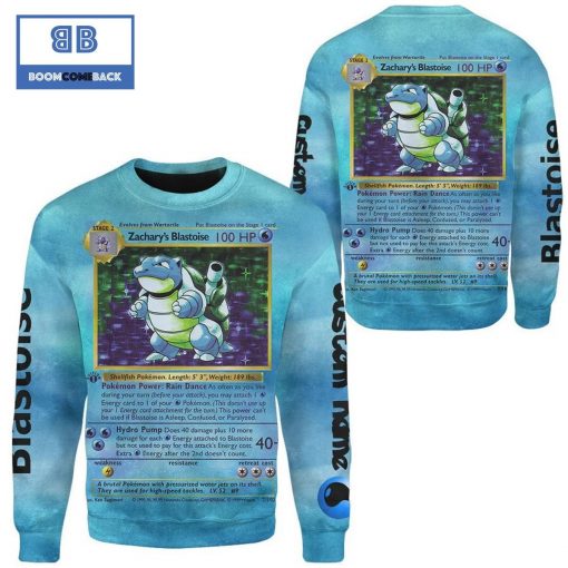 Blastoise Custom Name Pokemon Anime Christmas 3D Sweatshirt