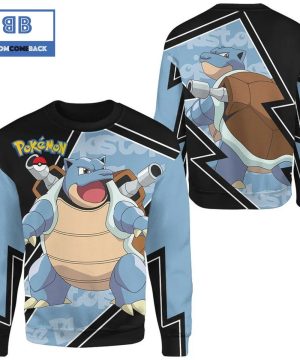 Blastoise Pokemon Anime 3D Christmas Sweatshirt