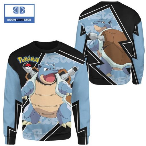 Blastoise Pokemon Anime 3D Christmas Sweatshirt