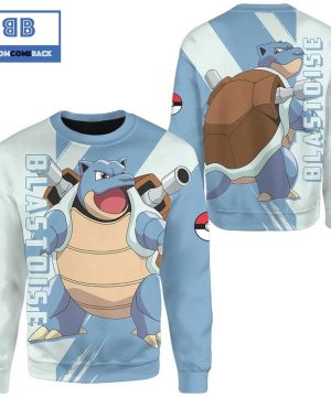 Blastoise Pokemon Anime Christmas 3D Sweatshirt