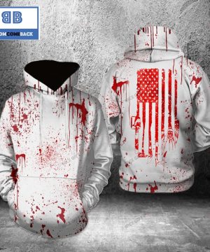 Blood American Flag Halloween 3D Hoodie