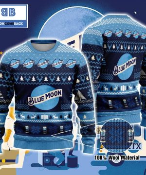 Blue Moon Beer Christmas Blue 3D Sweater