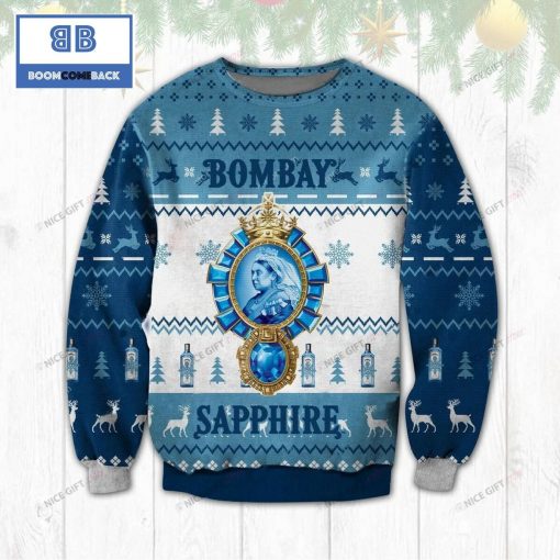 Bombay Sapphire Whiskey Christmas Ugly Sweater