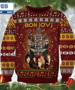 Bon Jovi Signatures Guitar Ugly Christmas Sweater