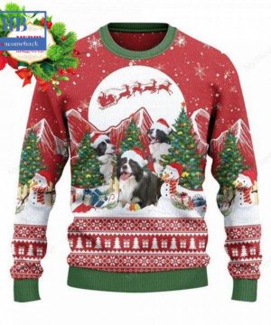 Border Collie Christmas Tree Snowman Ugly Christmas Sweater