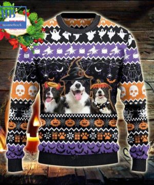 Border Collie Halloween Night Ugly Christmas Sweater