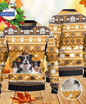 Border Collie Thanksgiving Gift Ugly Christmas Sweater