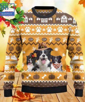 Border Collie Thanksgiving Gift Ugly Christmas Sweater