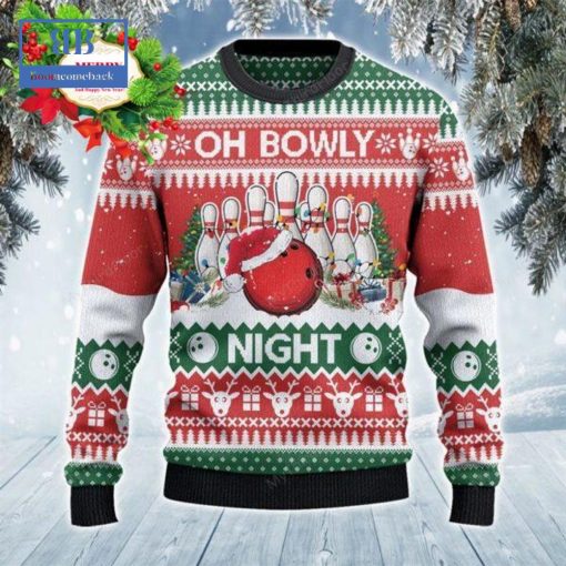 Bowling Oh Bowly Night Ugly Christmas Sweater