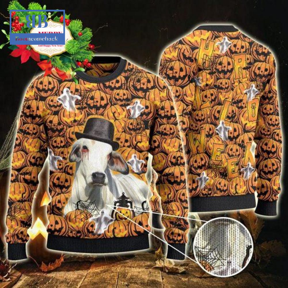 Brahman Halloween Pumpkin Ugly Christmas Sweater Brahman Halloween Pumpkin Ugly Christmas Sweater
