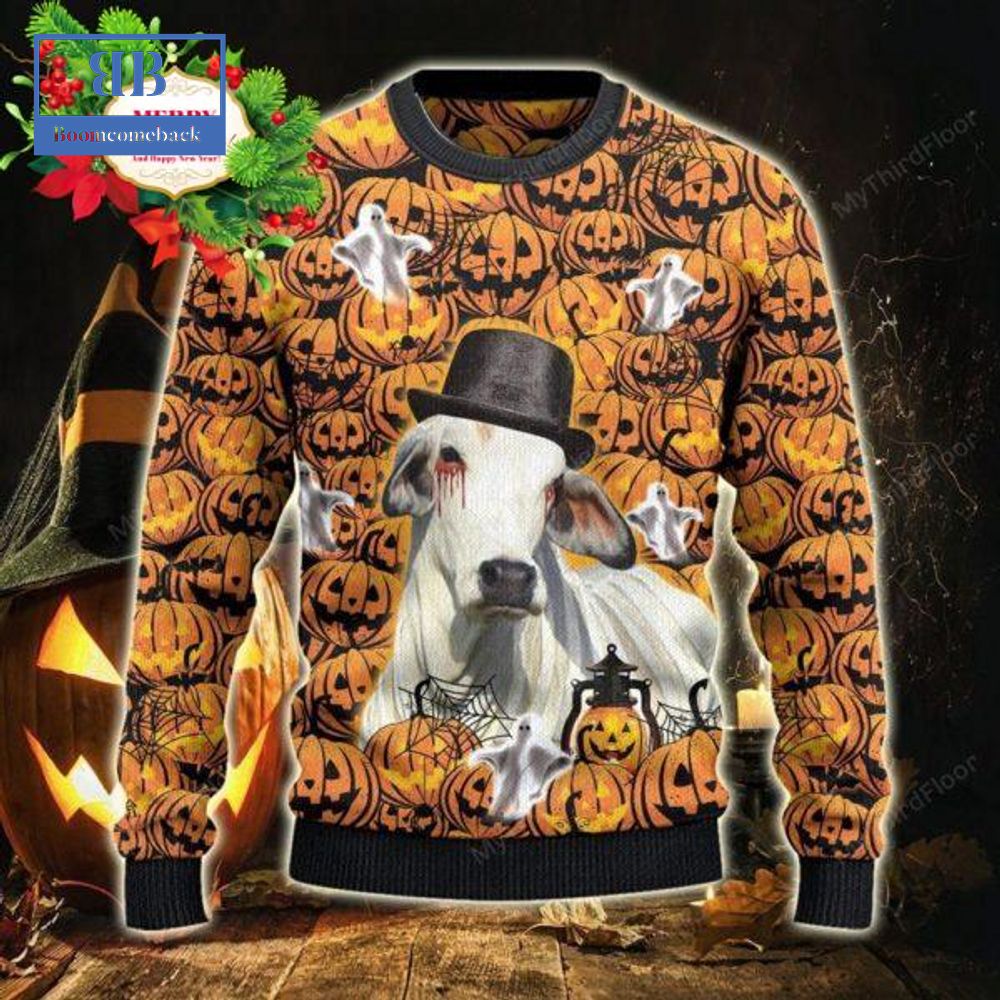Brahman Halloween Pumpkin Ugly Christmas Sweater Brahman Halloween Pumpkin Ugly Christmas Sweater