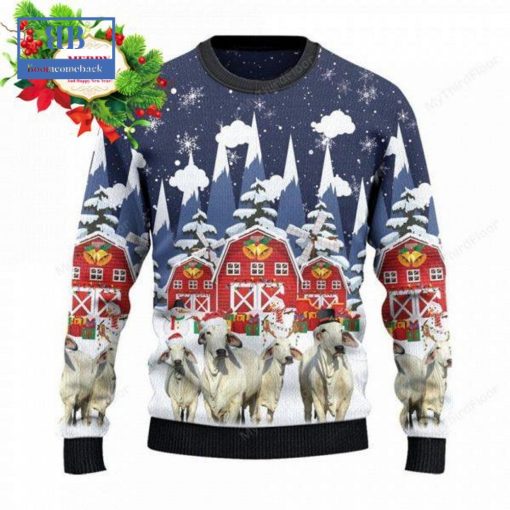 Brahman Snow Farm Ugly Christmas Sweater