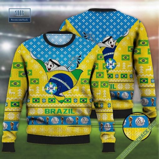 Brazil World Cup 2022 Mascot Ugly Christmas Sweater Hoodie T-Shirt