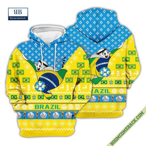 Brazil World Cup 2022 Mascot Ugly Christmas Sweater Hoodie T-Shirt