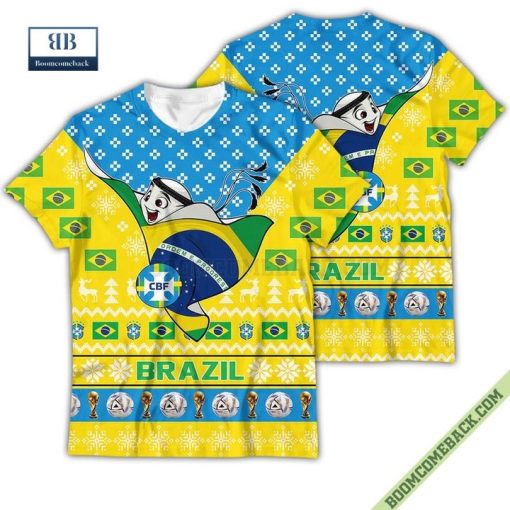 Brazil World Cup 2022 Mascot Ugly Christmas Sweater Hoodie T-Shirt